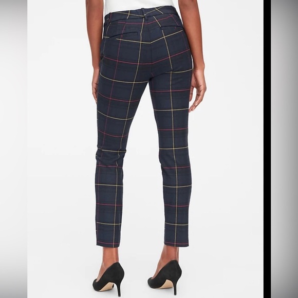 GAP Pants - Gap Curvy Signature Skinny Ankle Plaid Navy Blue Pants Women’s Size 6
